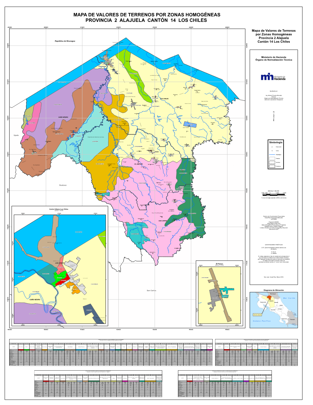 Mapa De Valores De Terrenos Por Zonas Homogéneas Provincia 2 Alajuela Cantón 14 Los Chiles