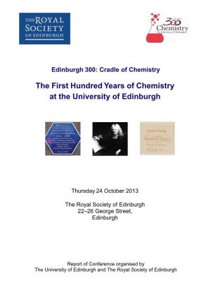 The First Hundred Years of Chemistry at the University of Edinburgh