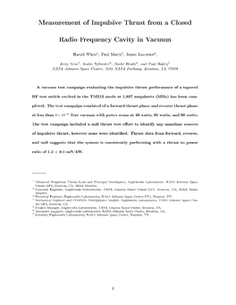 Measurement of Impulsive Thrust from a Closed Radio Frequency Cavity