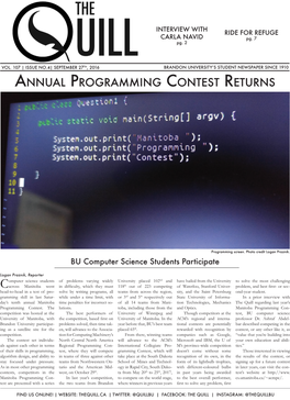 Annual Programming Contest Returns
