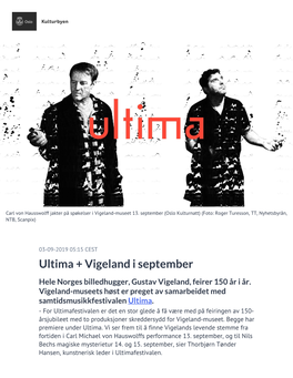 Ultima + Vigeland I September