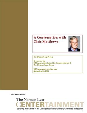 A Conversation with Chris Matthews