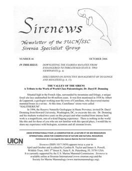Sirenews (ISSN 1017-3439) Appears Twice a Year in April and October and Is Edited by Cynthia R