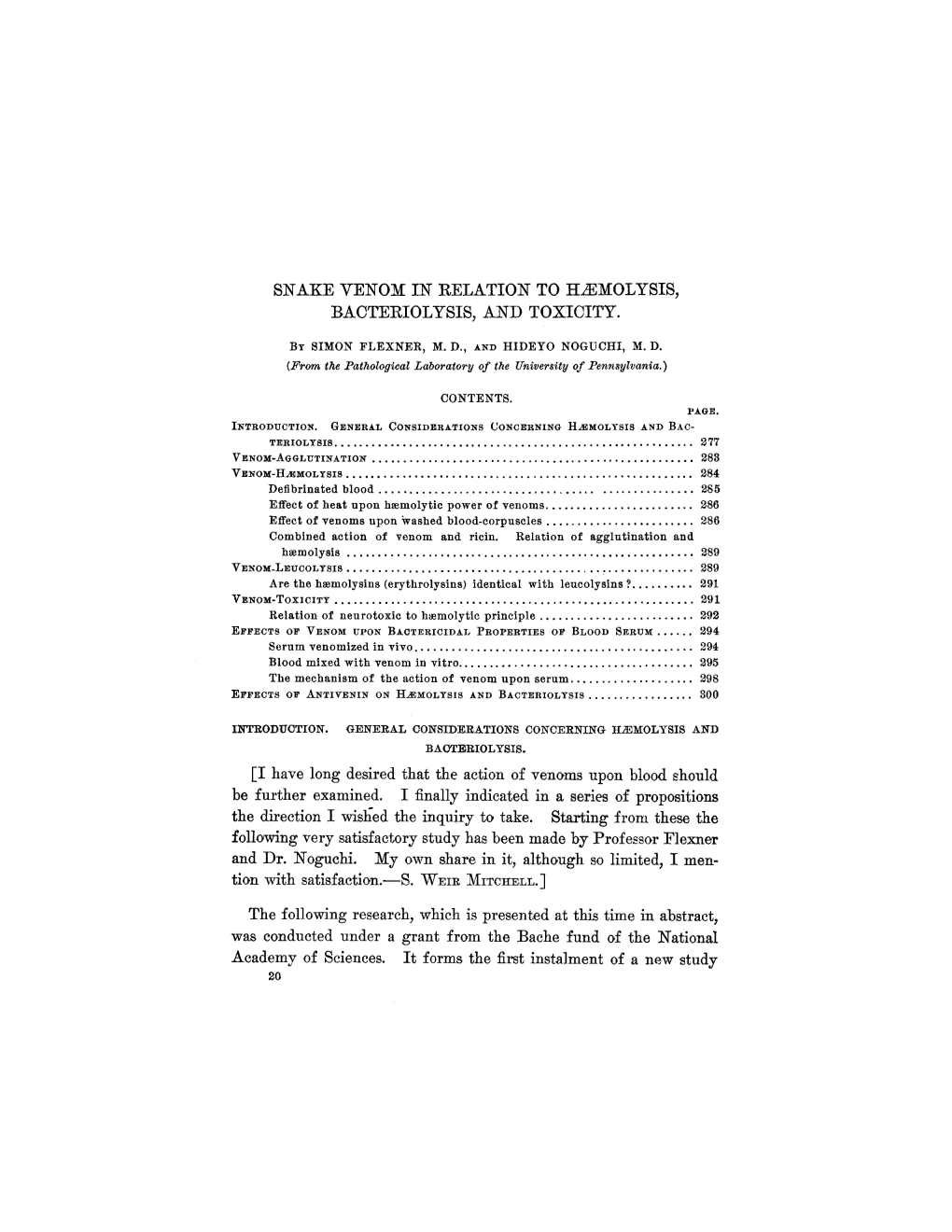 Bacteriolysis, and Toxicity