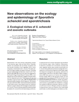 2. Ecological Niches of S. Schenckii and Zoonotic Outbreaks