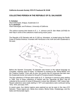 Collecting Persea in the Republic of El Salvador