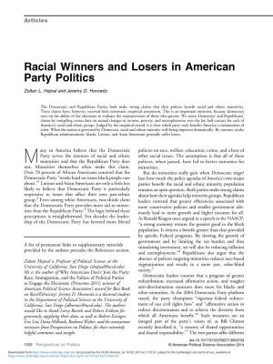 Racial Winners and Losers in American Party Politics Zoltan L