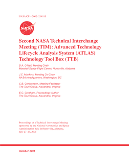 Second NASA Technical Interchange Meeting (TIM): Advanced Technology Lifecycle Analysis System (ATLAS) Technology Tool Box (TTB) D.A