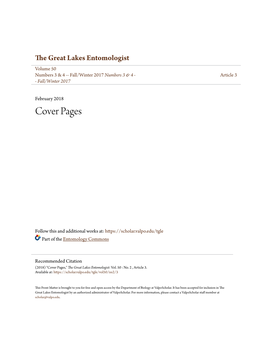 The Great Lakes Entomologist Volume 50 Numbers 3 & 4 -- Fall/Winter 2017 Numbers 3 & 4 - Article 3 - Fall/Winter 2017