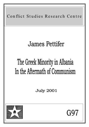 The Greek Minority in Albania in the Aftermath of Communism