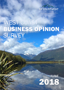 2018 West Coast Business Opinion Survey Contents Page