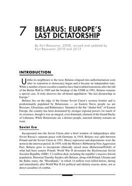 7 Belarus: Europe's Last Dictatorship