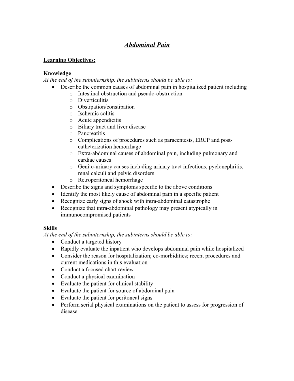 Abdominal Pain