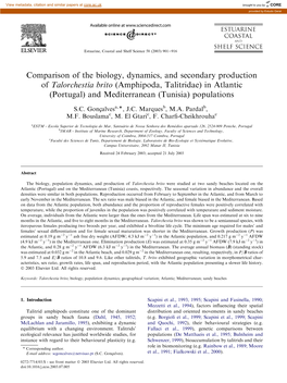 Comparison of the Biology, Dynamics, and Secondary Production Of