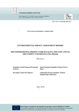 Environmental Impact Assessment Report