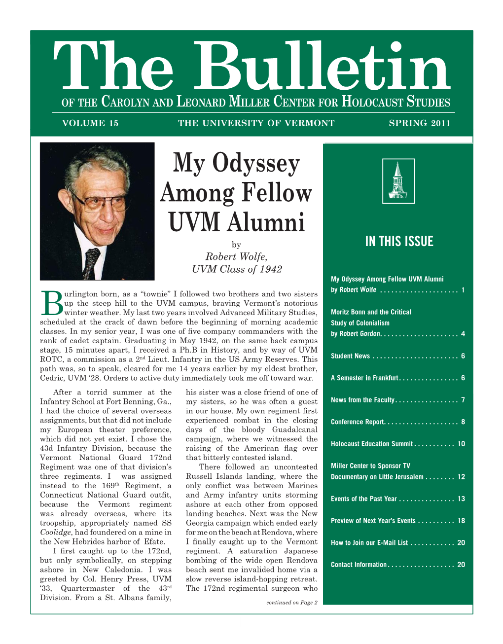 My Odyssey Among Fellow UVM Alumni