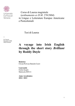 A Voyage Into Irish English Through the Short Story Brilliant by Roddy Doyle