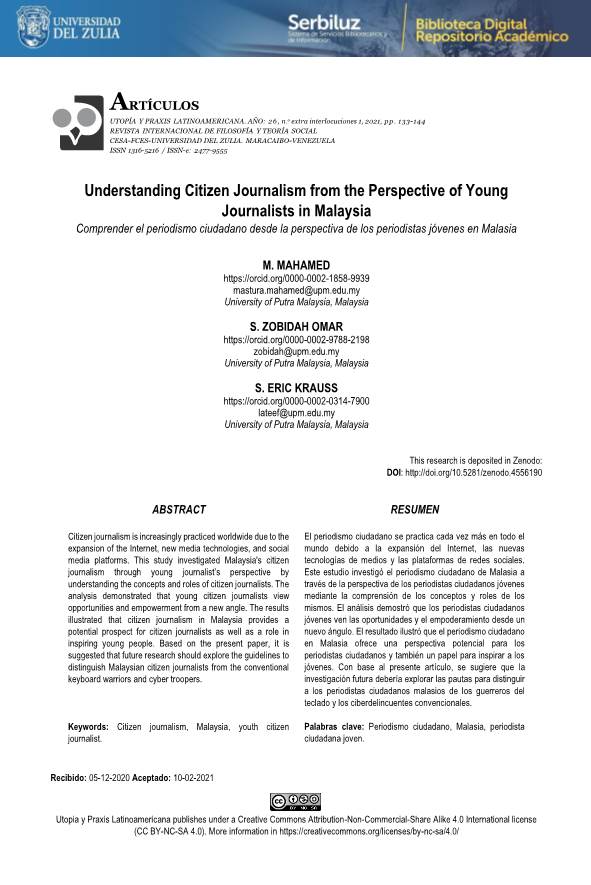 Understanding Citizen Journalism from the Perspective of Young