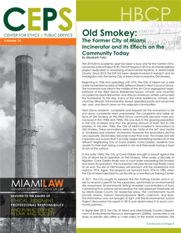 Old Smokey: Volume 14 the Former City of Miami Incinerator and Its Effects on the Community Today by Elizabeth Fata