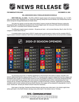 2020-21 Regular-Season Schedule Release.Pdf