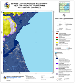 Detailed Landslide and Flood Hazard Map of Bislig City, Surigao Del Sur, Philippines 4217-Ii-2 Sibaroy Quadrangle