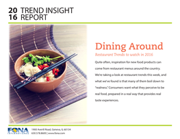 Dining Around Restaurant Trends to Watch in 2016