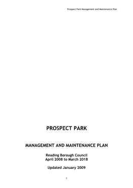 Prospect Park Management Plan