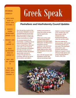 Panhellenic and Interfraternity Council Updates