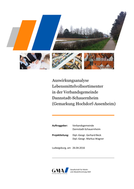 Auswirkungsanalyse Lebensmittelvollsortimenter in Der Verbandsgemeinde Dannstadt-Schauernheim (Gemarkung Hochdorf-Assenheim)