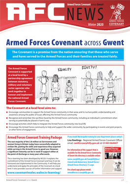 Armed Forces Covenant Across Gwent NEWS Winter 2020