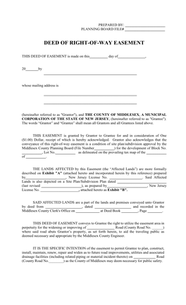 Deed of Right-Of-Way Easement