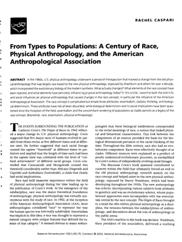 A Century of Race, Physical Anthropology, and the American Anthropological Association