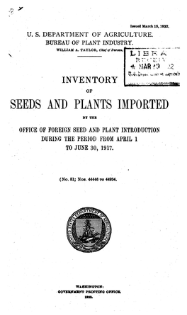 Seeds and Plants Imported
