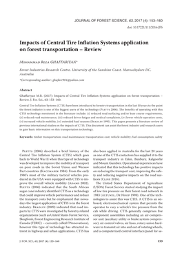 Impacts of Central Tire Inflation Systems Application on Forest Transportation – Review