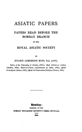 Asiatic Papers