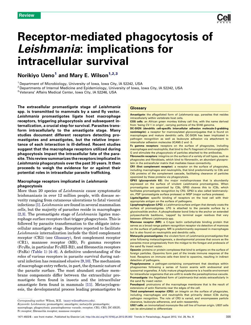 Receptor-Mediated Phagocytosis of Leishmania: Implications For