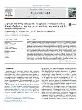 Migration and Diving Behavior of Centrophorus Squamosus in the NE Atlantic