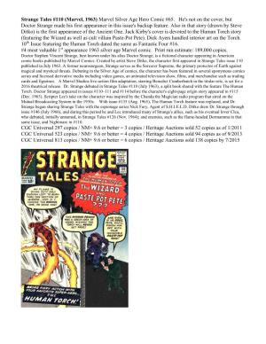 Strange Tales #110 (Marvel, 1963) Marvel Silver Age Hero Comic #65