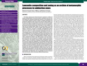 Lawsonite Composition and Zoning As an Archive of Metamorphic Processes in Subduction Zones