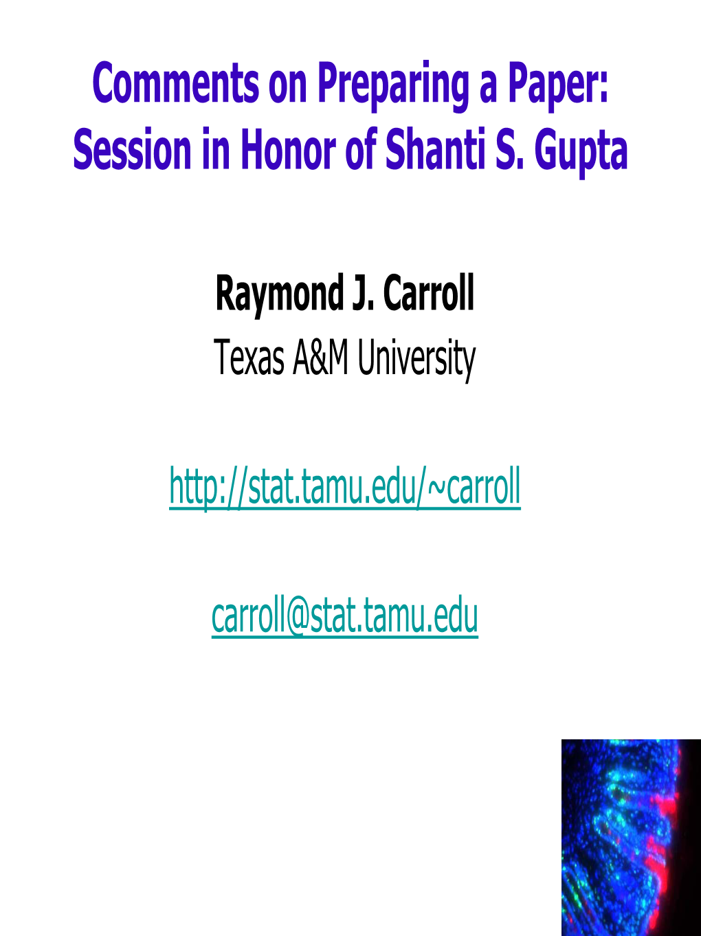 Comments on Preparing a Paper: Session in Honor of Shanti S