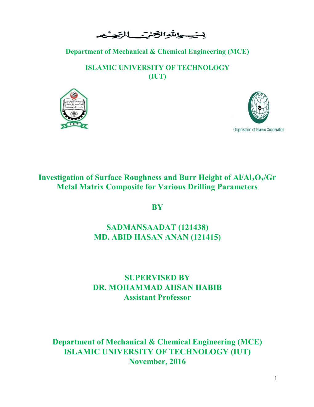 Investigation of Surface Roughness and Burr Height of Al/Al2o3/Gr Metal Matrix Composite for Various Drilling Parameters