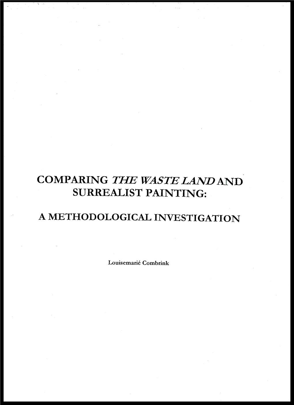 Comparing the Waste Land and Surrealist Painting
