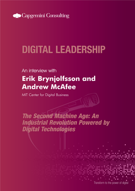 Erik Brynjolfsson and Andrew Mcafee MIT Center for Digital Business