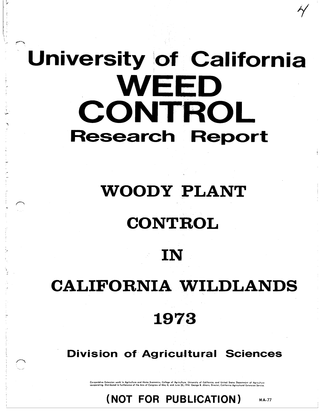 WEED CONTROL Research Report