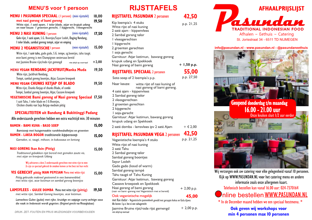 MENU's Voor 1 Persoon