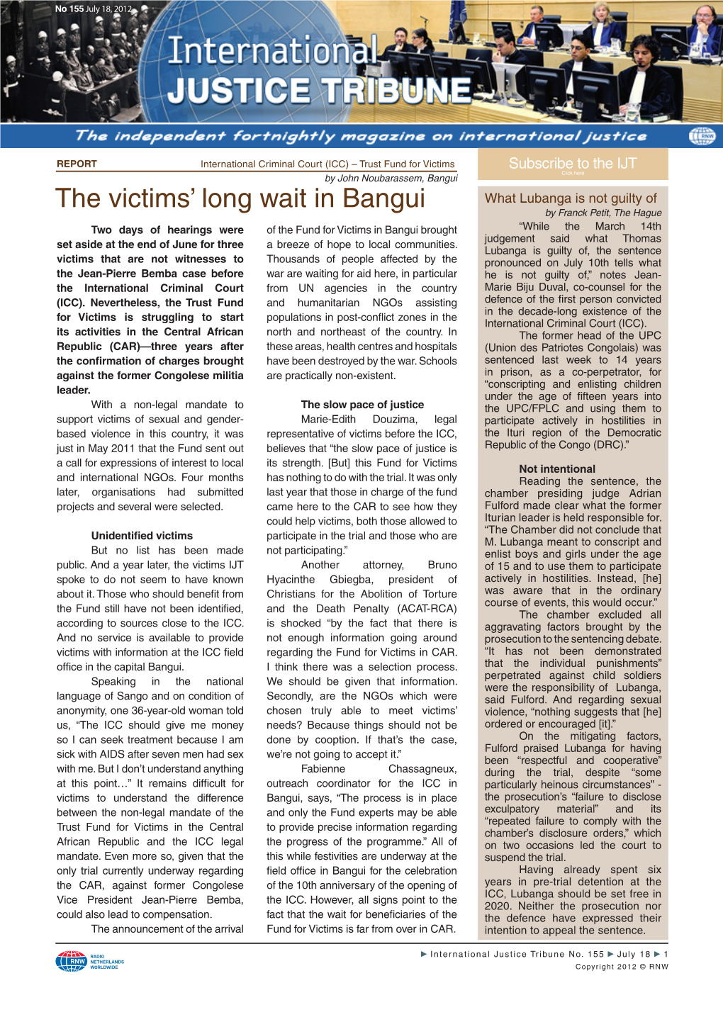 The Victims' Long Wait in Bangui