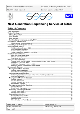 Next Generation Sequencing (V10)