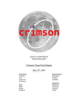 Crimson Team Final Report
