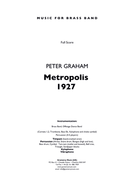 PETER GRAHAM Metropolis 1927