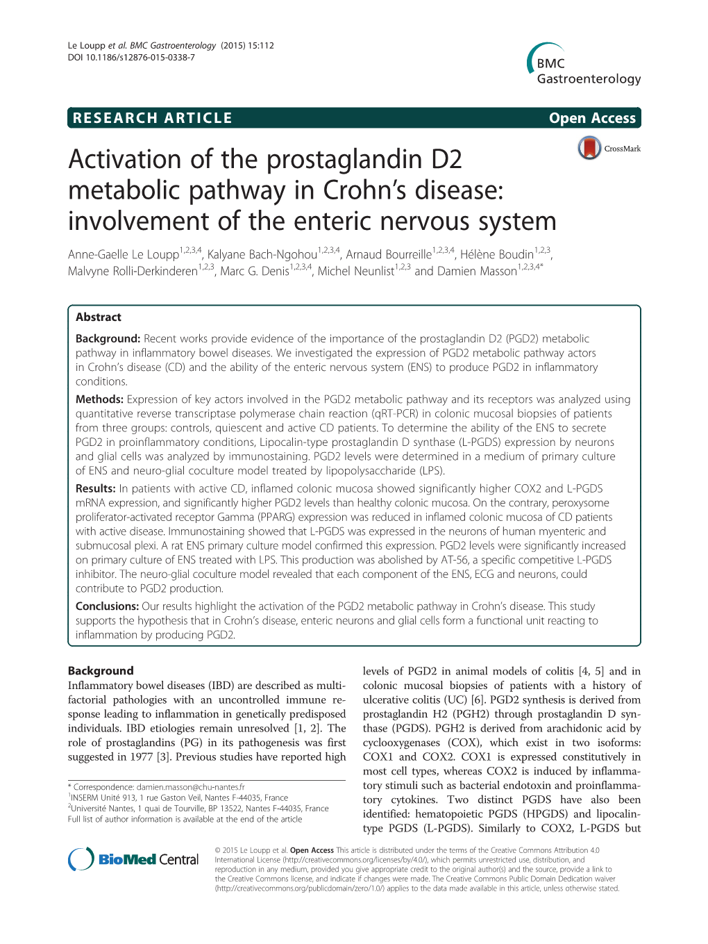 Involvement of the Enteric Nervous System